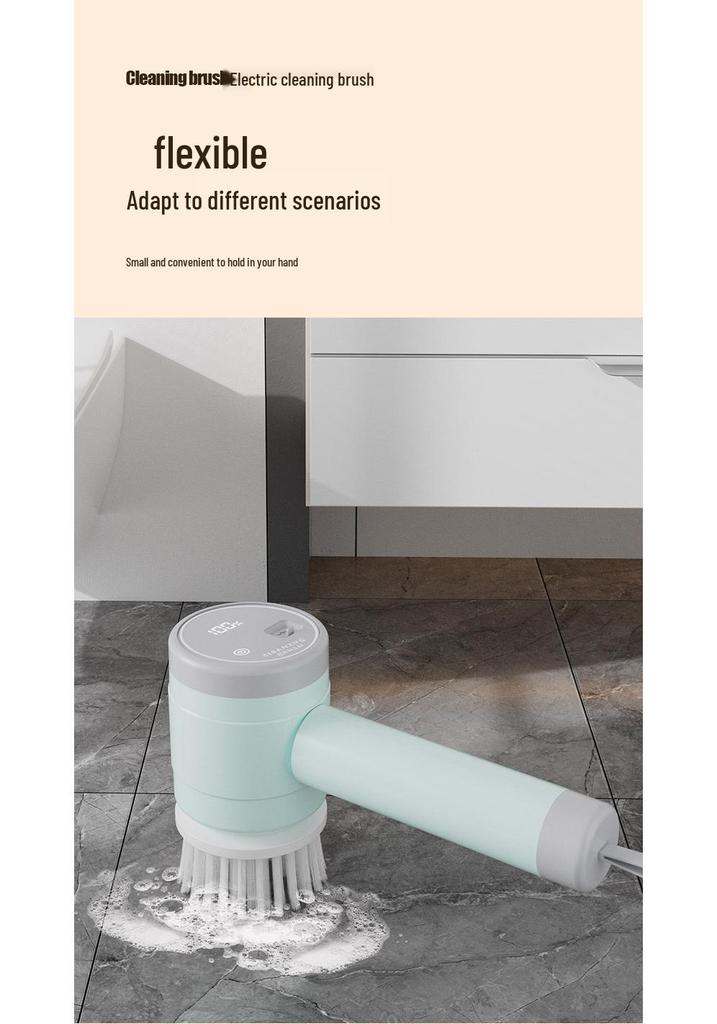 2025 Multi-Functional Electric Rechargeable Cleaning Brush with Steel Wool for Kitchen Pots
