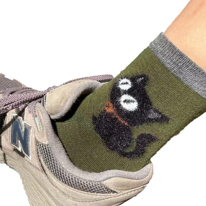 Women's Cute Kitten Mid Socks - Spring & Autumn Sports Style