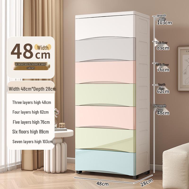 Five-Drawer Plastic Storage Cabinet for Household Organization
