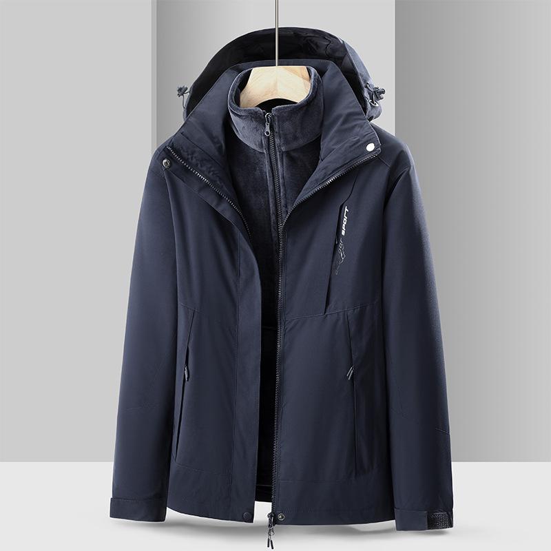 

Новая вышитая версия куртки, комплект из двух предметов для мужчин и женщин, плюс бархатная и утепленная модная одежда для альпинизма 4XL