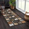 Retro Plaid Long Carpet Welcome Mat Kitchen Rug Runner Rug Living Room Carpet Bedroom Bedside Floor Mat Home Decoration