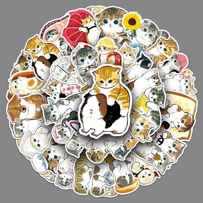 50 Hand-painted Kitten Personality Cartoon Cute Guka Decorative Water Cup Suitcase Stickers