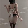 Sexy Female Sexy Suspender Lace Hidden Button Onesie Pure Desire Maid Uniform Set