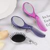 3-In-1 Portable Hair Brush With Mirror And Flat Top Comb Foldable Dual-Use Massage Feature Trendy Air Cushion Comb