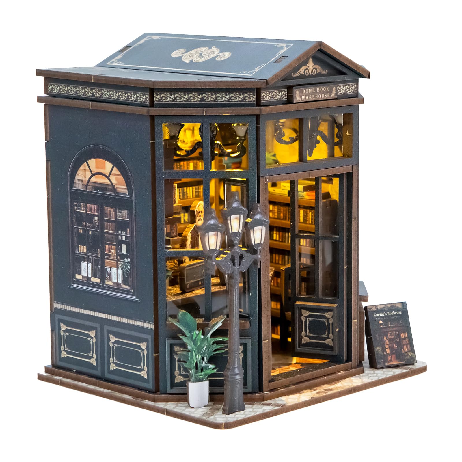 

QmXCyzl DIY Dollhouse Miniature Kit for Room 3D Architectural Dust Cover Not Included Beginners, Furniture, Decoration, Hobby, Model, (Dome Study)