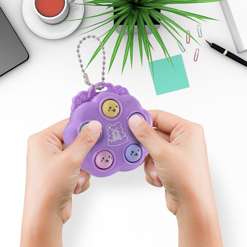 Portable Antistress Decompression Toys Fidget Toys Whack A Mole Keychain Simple Dimple Fidget Board for Children