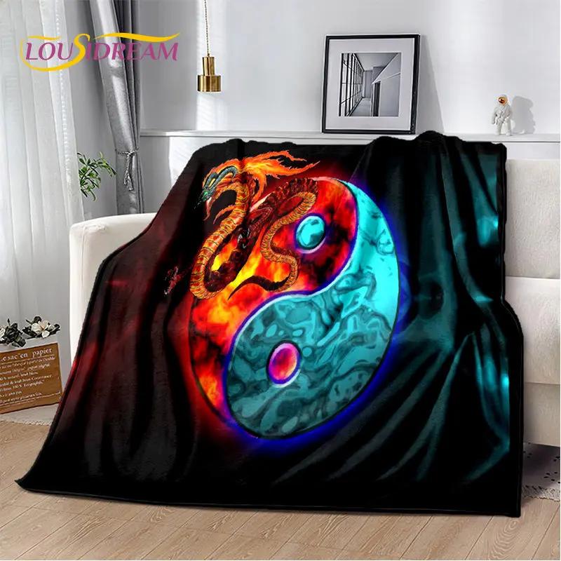3D Chinese Tai Chi Bagua Yin Yang Soft Plush Blanket,Flannel Blanket Throw Blanket for Living Room Bedroom Bed Sofa Picnic Cover