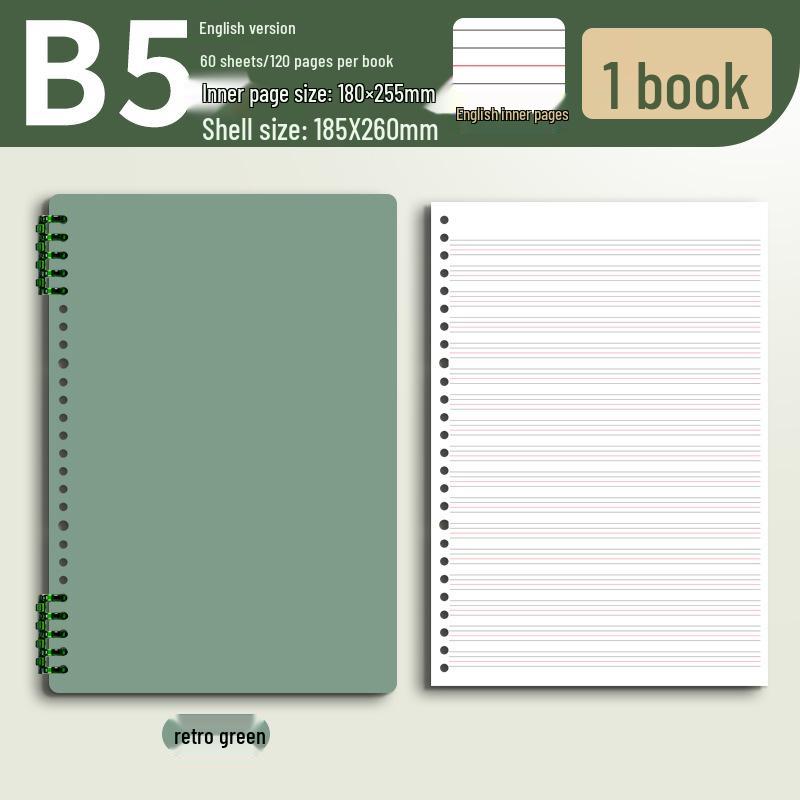 B5 Thick Loose-Leaf English Notebook for Elementary School - High-Value, Handwritten Practice Book