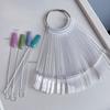 50 Pcs Square Nail Swatch Sticks With Metal Split Ring ,Nail Color Swatch Sticks With Ring - Clear Fan-Shaped Color Display Nail Salon Supplies
