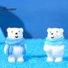 Small Waterproof Resin Crafts 4Pcs Polar Bear Micro Landscape Ornaments, Miniature Figurines, Tiny Animal Holiday Gift Box Fillers Figurines