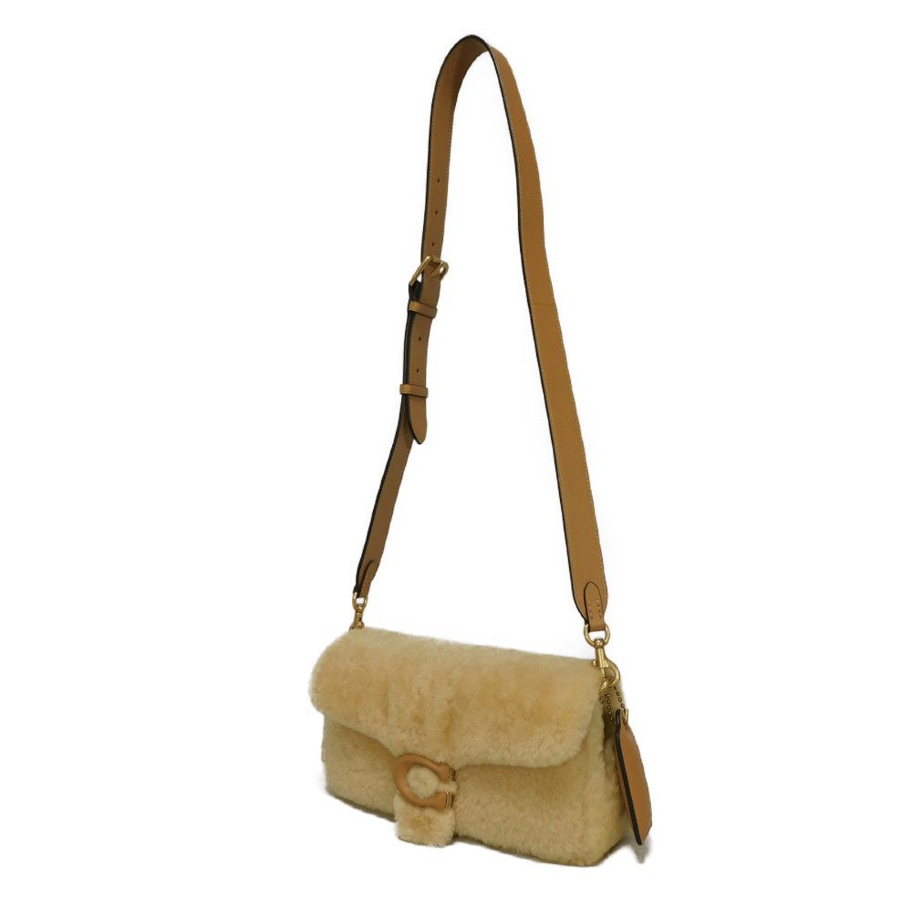 Used 9726 Tabby Pillow, Size 26, CC445, 7921, C Logo, Smooth Calfskin, Beige, 2-Way, Excellent Condition, C Mark
