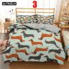 Cute Cartoon Bedding Set 2/3pc 3d Dachshund Animal Duvet Cover Set With Pillowcase Bedclothes Luxury Home Decor For Kids Gift