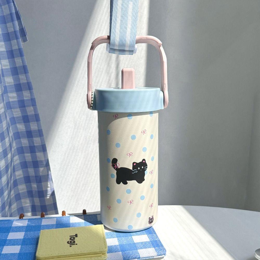 600ML 316 Stainless Steel  Cup With Pendant Thermal Water Bottle Insulated Cup  for Office Workers