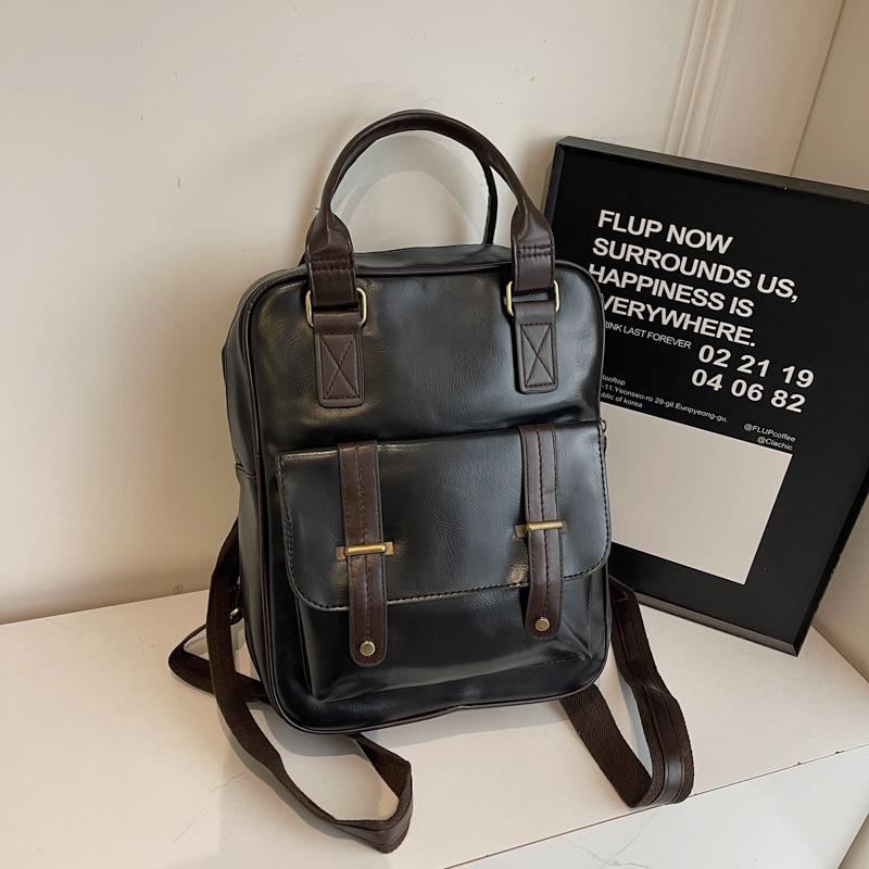 Retro Women's PU Backpack Student Schoolbag Campus Backpack