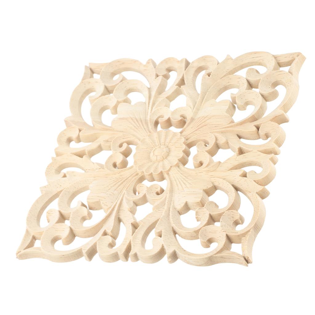 Woodcarving Decal Corner Applique Frame Door Decor Wall Furniture Decorative Figurines Wood Applique For Furniture Cabinet Decal