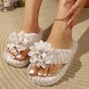 Home Slippers, Comfortable and Warm Open Toed Soft Plush Shoes, Solid Color Indoor Floor Slippers