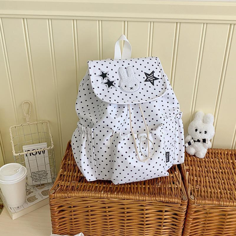 Schoolbag1011 new Korean version polka dot star versatile girl drawstring backpack high-end girls travel small backpack