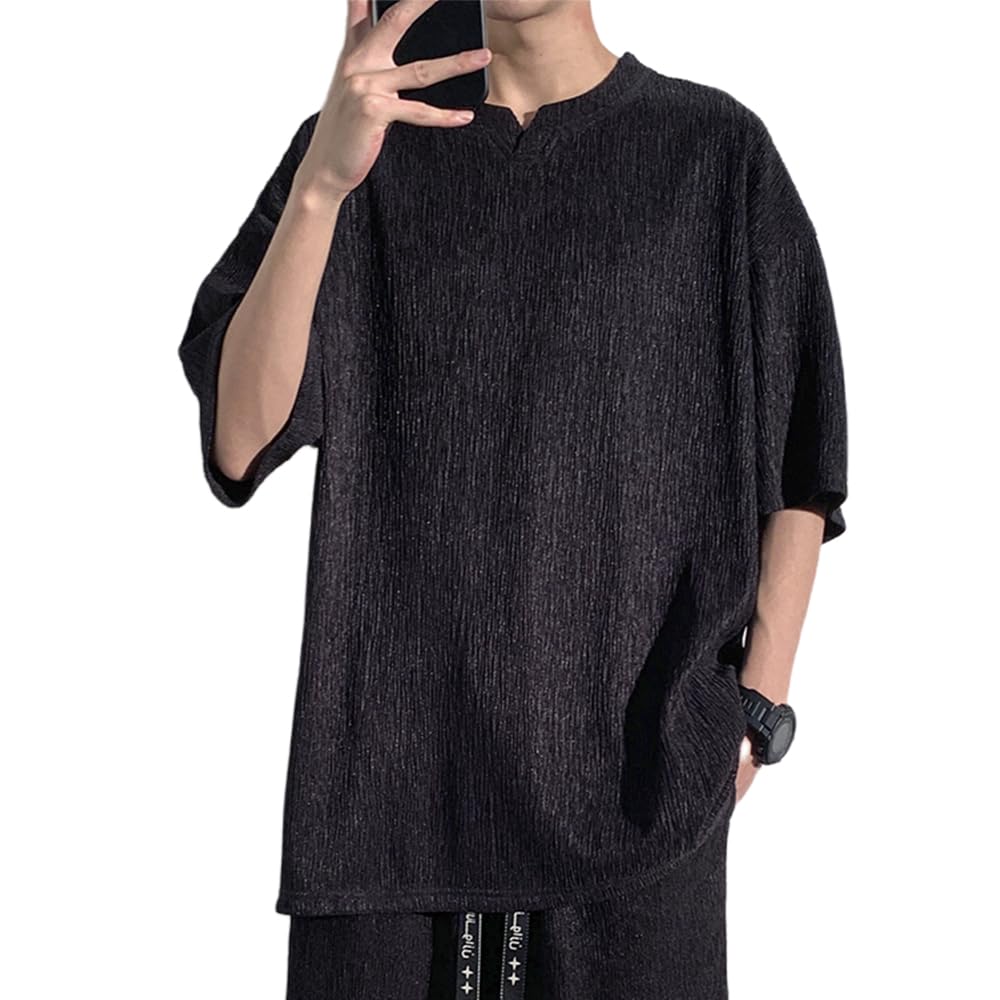 

Summer clothes for short sleeve large light and soft plain spring and summer XL [Aaronlive] men, t-shirt, size, 5/8 sleeve, silhouette, stylish,
