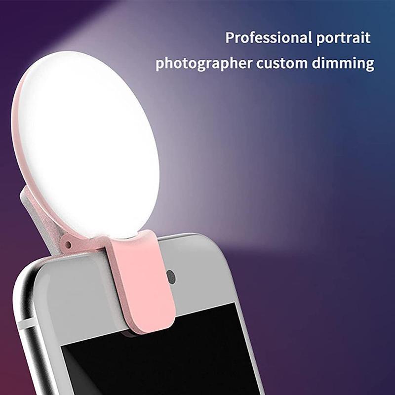 Lampa pierścieniowa LED do selfie do telefonu komórkowego, przenośna, mini, trwała, praktyczna, trzystopniowa, ściemniająca, okrągła, do fotografii, klips, wypełniająca światło