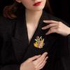 Marine Life Conch Horn Female High-end Exaggerated Crystal High-end Brooch