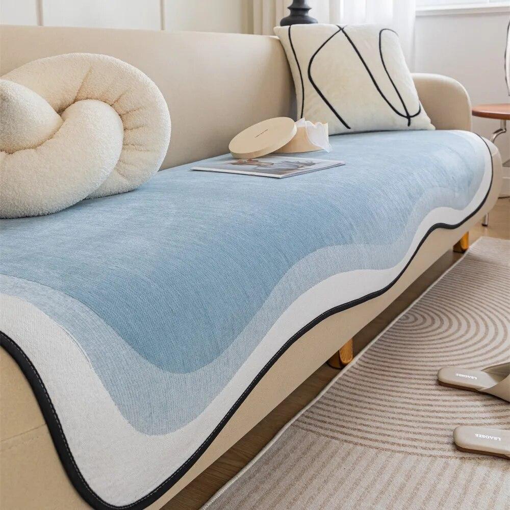Sofa Covers Super Soft Plush Sectional Couch Furry Non Slip Sofa Slipcover Furniture Protec Irregularity Cushion Carpet Bath Mat