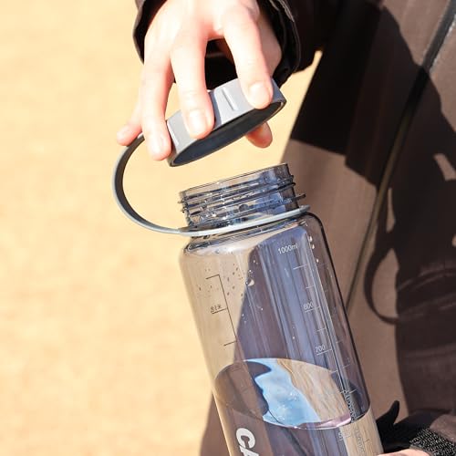 Captain Stag Water Bottle, Sports Bottle, Water Bottle, 1000ml, Direct Drinking, Rice Gradient, 6 Cups, BPA-Free, Clear Black, UY-7093