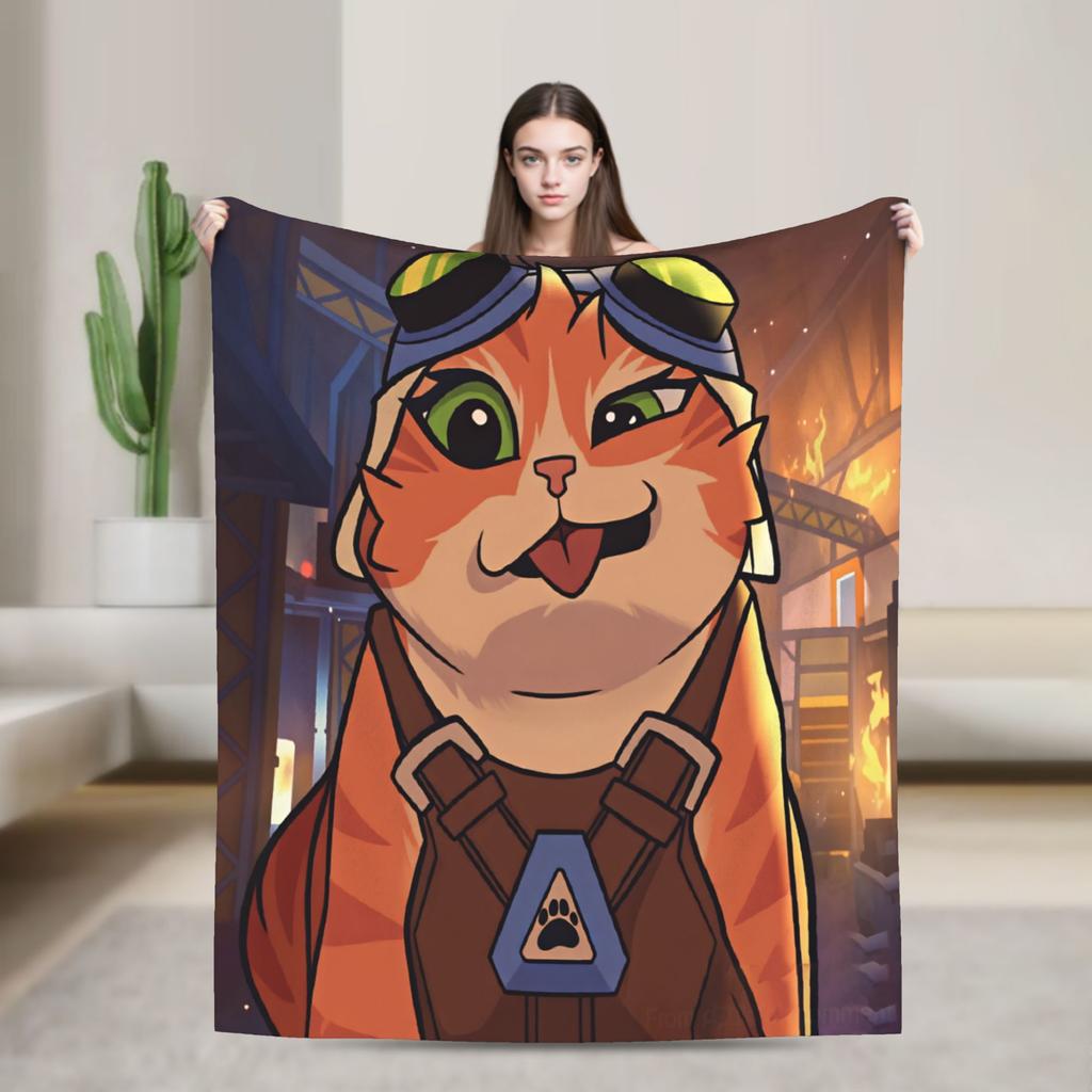 J-Jetpack Cat  Super Warm Blanket  Camping Plush Throw Blanket Street Trend Couch Chair Flannel Bedspread Sofa Bed Cover