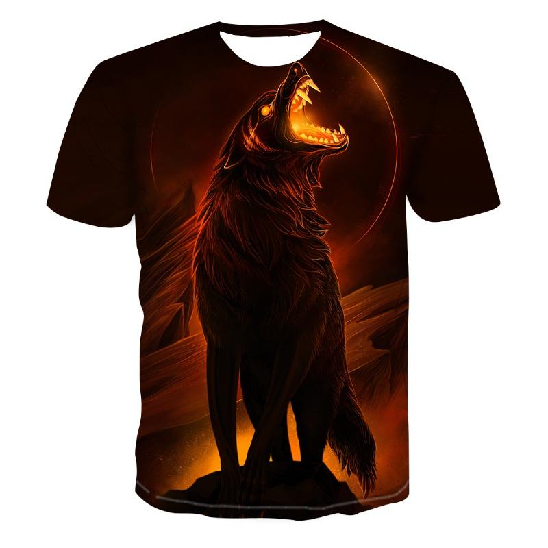 Fashion 3D Wolf Printed T-Shirts for Men/Women Personality Cool Printing Graphic Tee Shirt Unisex Short Sleeve T-shirt Plus Size