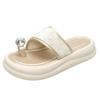 Casual, fashionable and comfortable one-word drag women's 2025 summer new thick-soled heightening toe slippers women wear sandals tide