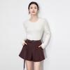 Light Luxury 3D Cable Knit Beaded Round Neck Long Sleeve Sweater Top for Women