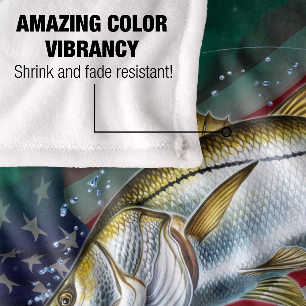 JQ Licensing Patriotic Silky Snook Fishing Supersoft Blanket