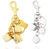 Créativité Dés Dorés Porte-clés Pendentif Portable Charme Porte-bonheur Pendentifs Hommes Femmes Sac à dos Bijoux Accessoires