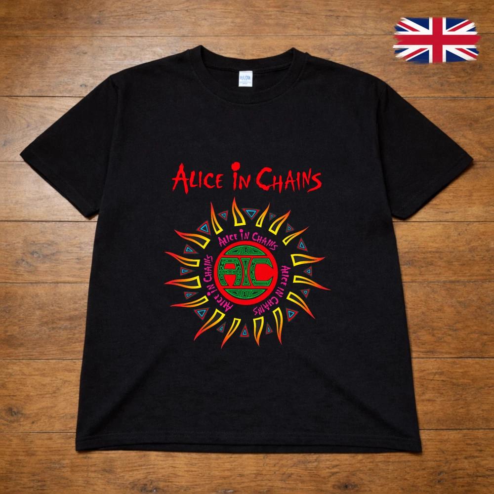 Alice In Chains Graphic TShirt Sun Logo Grunge Rock Black Tee Adults Kids 2XL