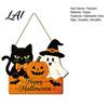 Solid Wood Festive Hanging Sign Halloween Door with Hemp Rope Lanyard Pumpkin Ghost Printed Indoor Outdoor Holiday Decoration Plaque Wooden