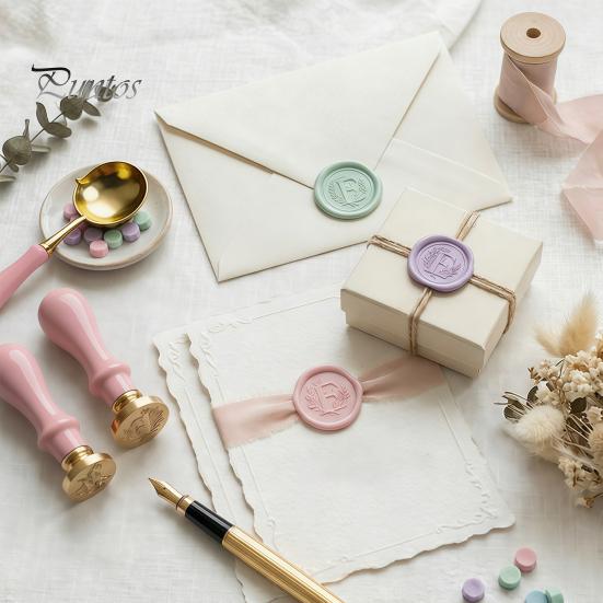 Manual Seal Making Tools Wax Kit, with Sealing Beads Spoon And Candles, DIY Stamp for Wedding Invitations Envelopes Artistic Melting