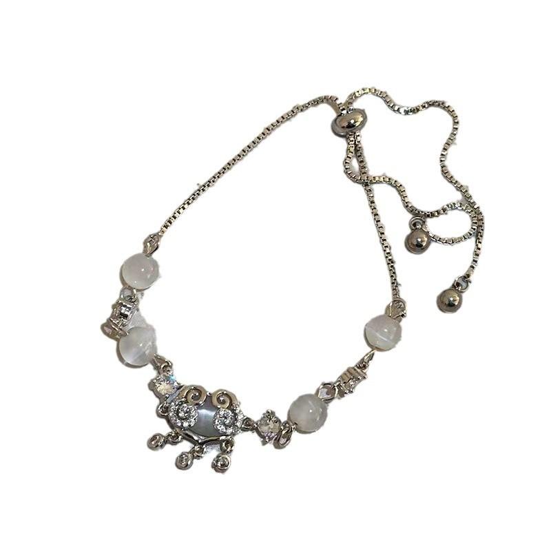 Cat Modern Elegant Eye Stone Bracelet With Delicate Zirconia Lock For Women Fashion