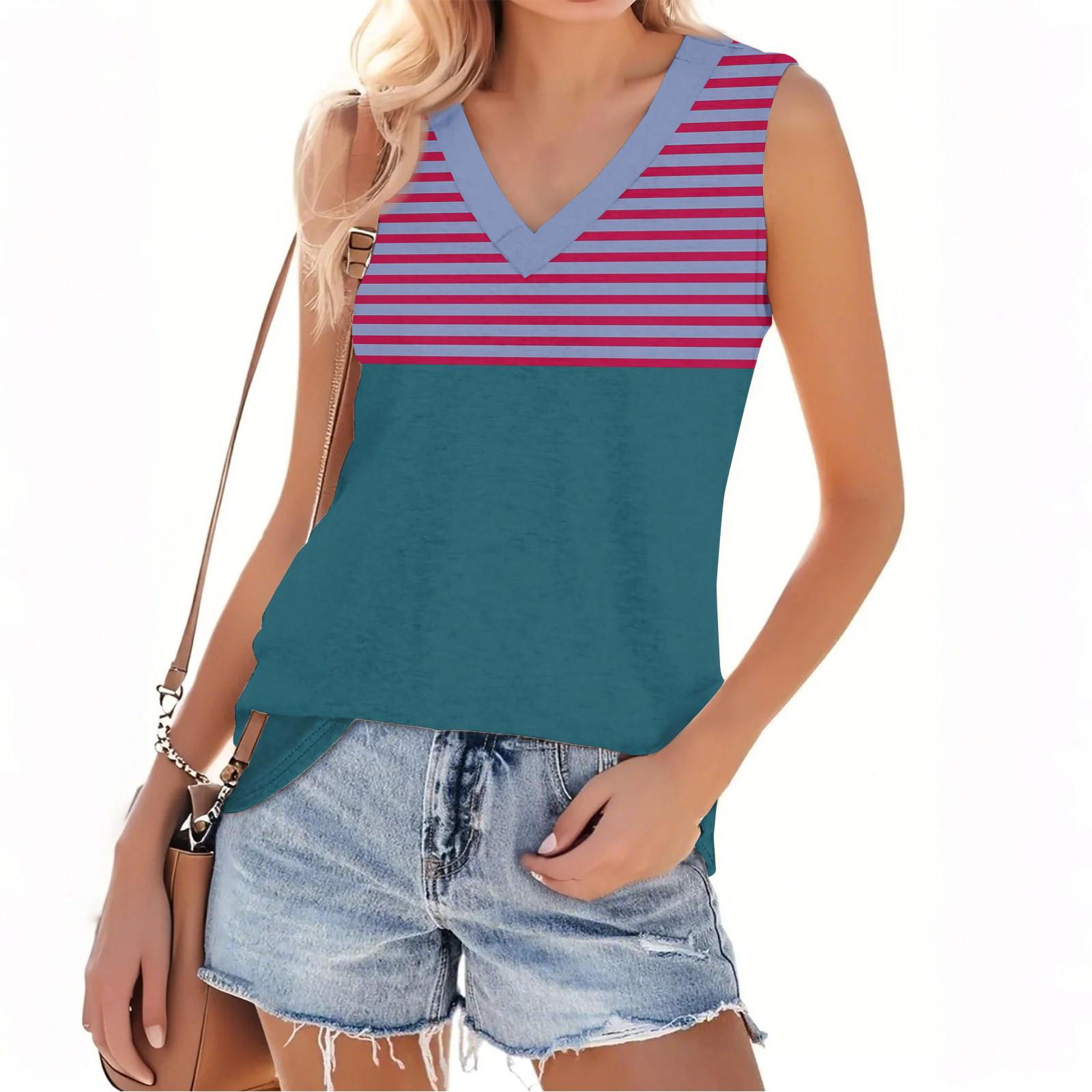 

Женская мода повседневный повседневный универсальный полосатый фактурный облегающий летний жилет-топ XXXXL фиолетовый