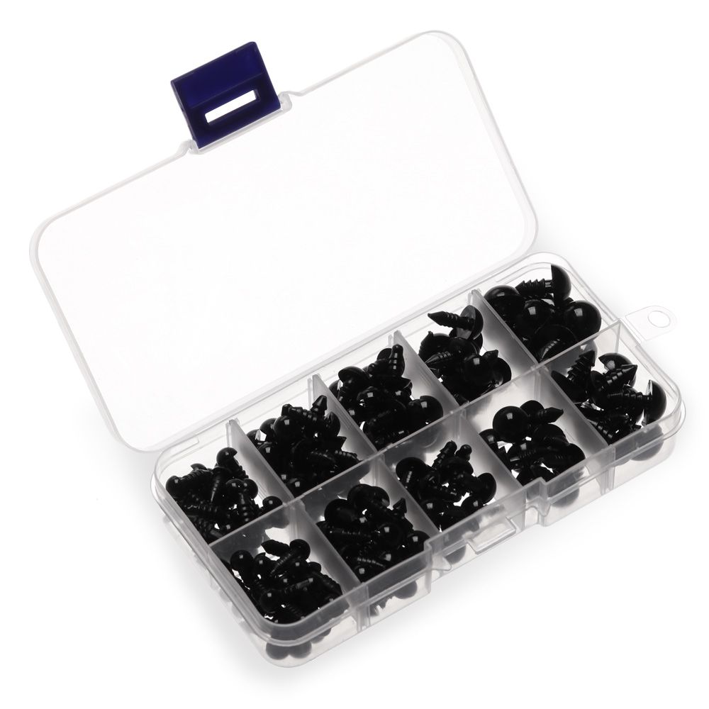 6-12mm Stuffed Screws Animal Puppet Toy Making With Washers Doll Safety Eyes Black Craft Eyeball