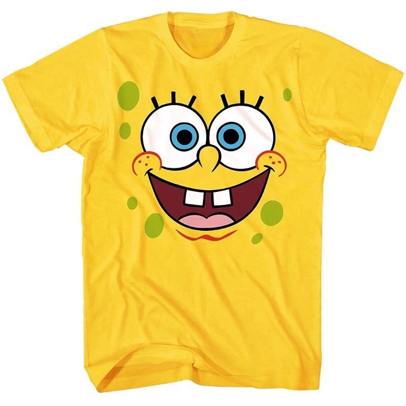 Summer New Cotton T-shirt Round Neck Couple's Short Sleeve Fun Pajama Pie Big Star SpongeBob SquarePants Cute Clothing