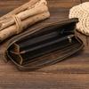 Men's Zip Long Wallet Natural Cow Skin Purse Leather Credit Bank Card Cash Cell Phone Wallets Men Women Male High Quality