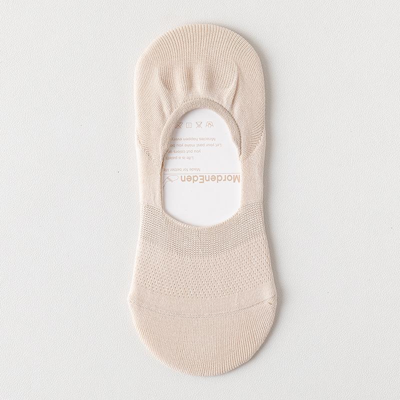 5 Pairs of Women's Spring and Summer Boneless Deodorant Absorbent Invisible Cotton Shallow Mouth Non Slip Socks
