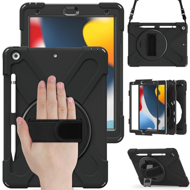 Custom 3-in-1 Protective Tablet Case for iPad 9th 8th 10.2 Inch Shockproof with Wrist Strap and Pencil Holder