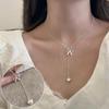 Korean Style Retro Pearl Necklace: Women's Multi-Layer Asymmetrical Clavicle Chain with OT Buckle