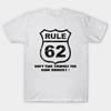 Asian Size Men Black Print T-shirt Rule 62 No-Cut Print Cotton Tshirt