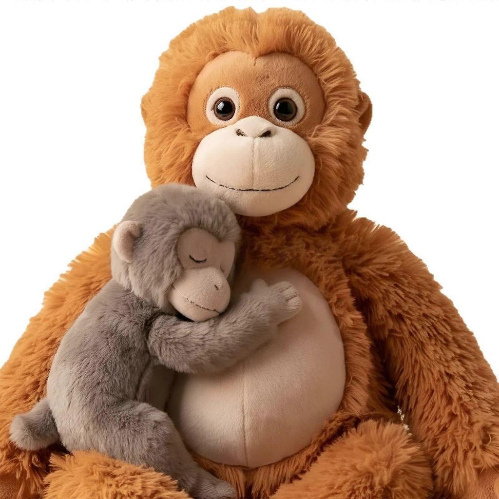 Mama Punch Monkey Plush Toy, Baby Monkey & Orangutan Plush Stuffed Animal, Protect Punch Orangutan Stuffed Animal, Cute Monkey Holding Plush Toy