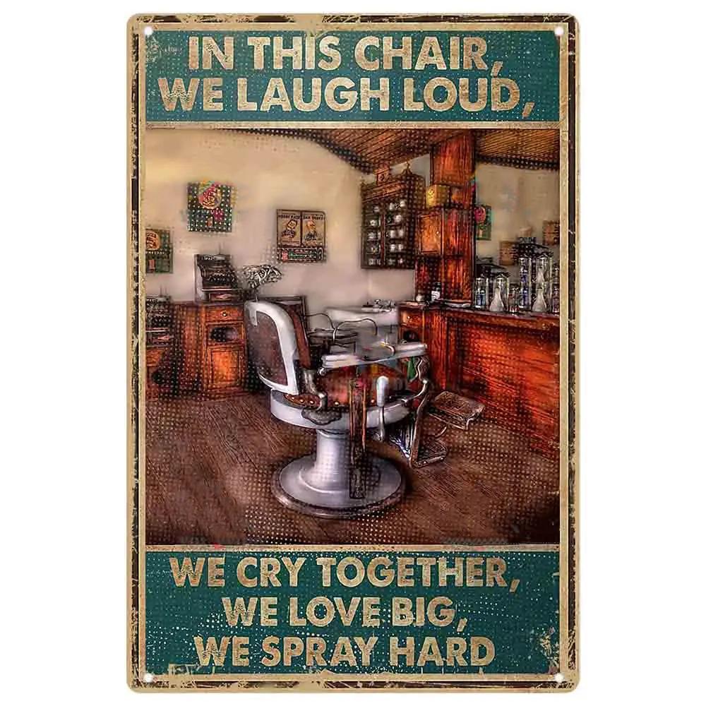 Vintage Kuaför Metal Teneke Tabelalar Kuaför Metal Posterleri Berber Dükkanı Güzellik Salonu Ev Kahve için