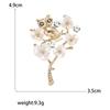 Rhinestone Plum Blossom Branch Pins for Women Pearl Plant Brooches Office Party Friends Gifts Jewelry Accessories