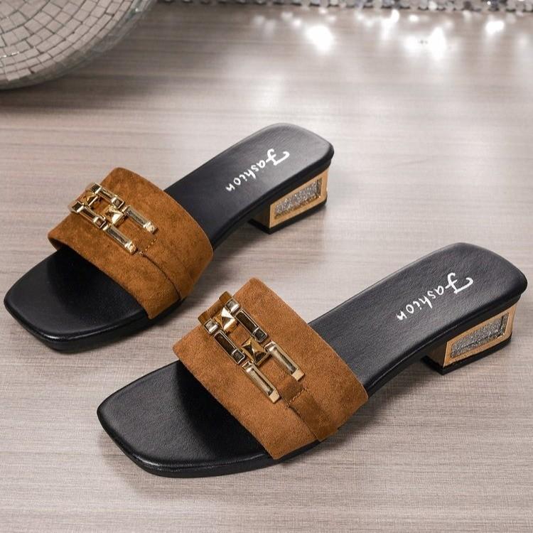 Summer Low Heel Flat Sandals With Pu Upper And Rubber Sole For Casual Wear In Large Sizes