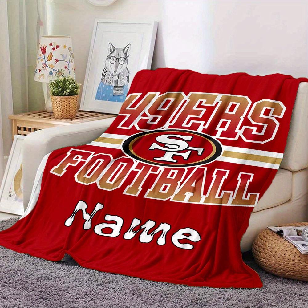 49Ers Football Team Logo Customized Your Name Blanket Lightweight And Comfortable Warm Blanket Suitable For Bed Home Chair Office Sofa Camping
