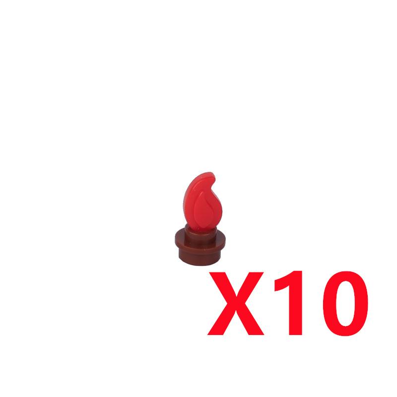 MOC Building Blocks Bonfire Flame Medieval Wine Bottle Accessories Set Candlestick Model Mini Brick Compatible Toy Gift DIY X019